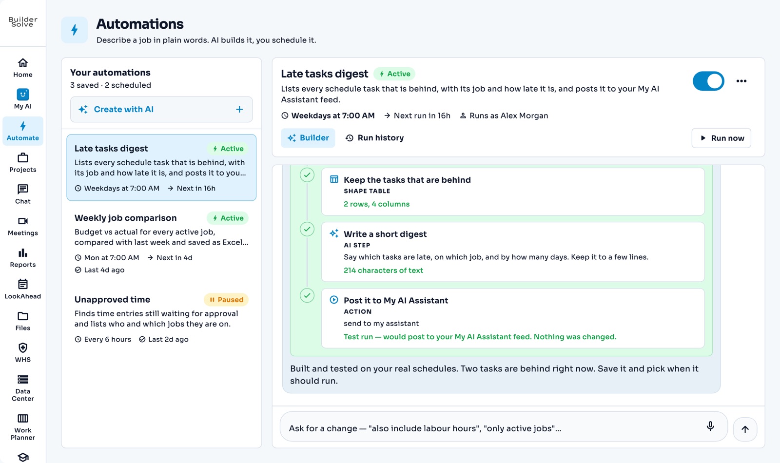 Automations in BuilderSolve