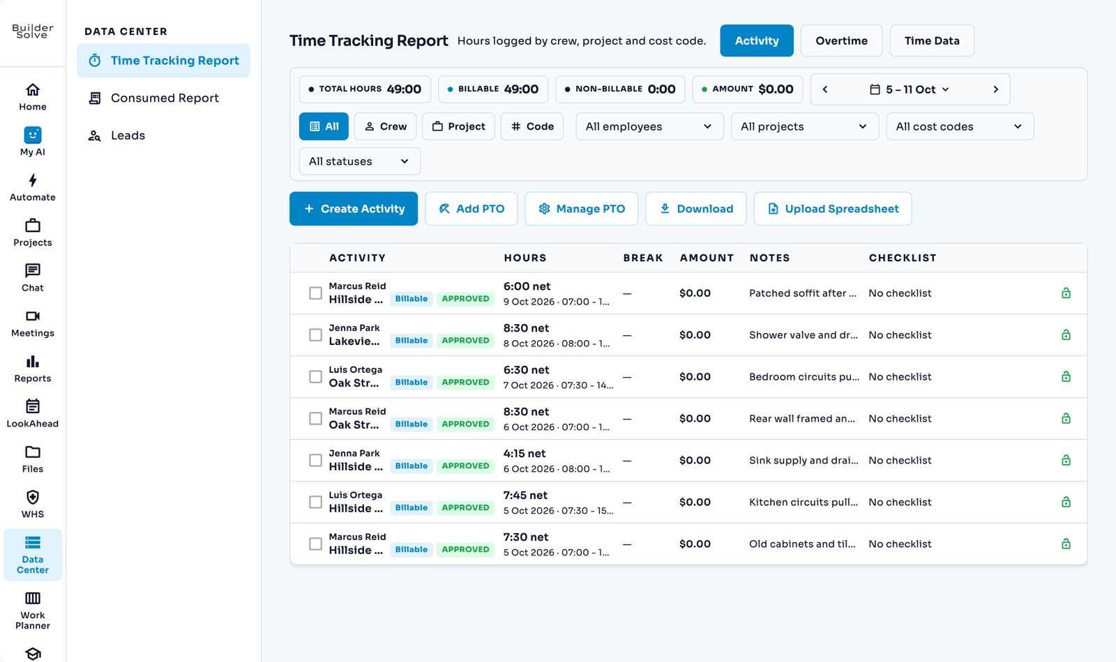 Import from spreadsheets in BuilderSolve
